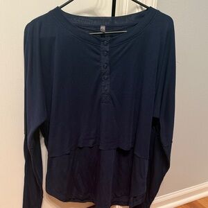 FREE PEOPLE MOVEMENT Women's Navy Long Sleeve Top